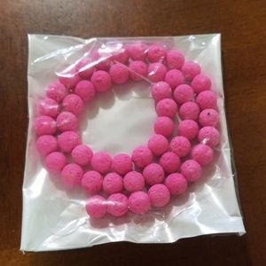 Pink lava beads